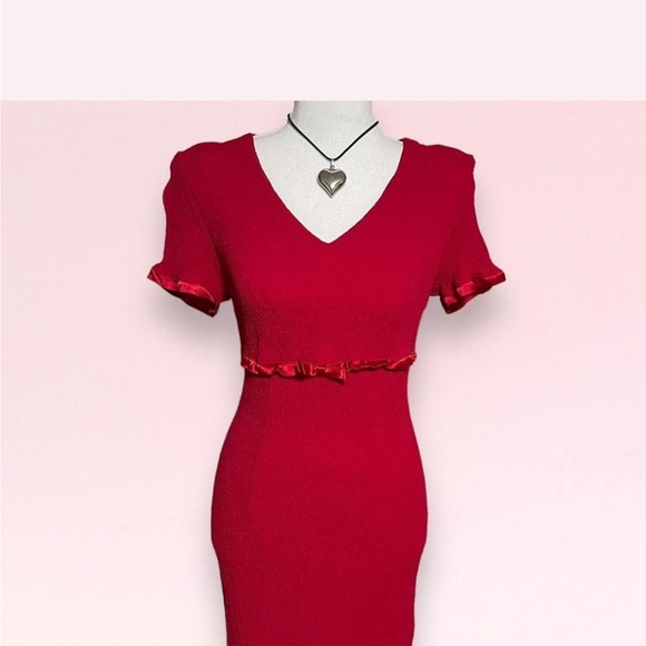 Free People Dresses & Skirts - City Triangles 90s Red Ruffle Mini Dress